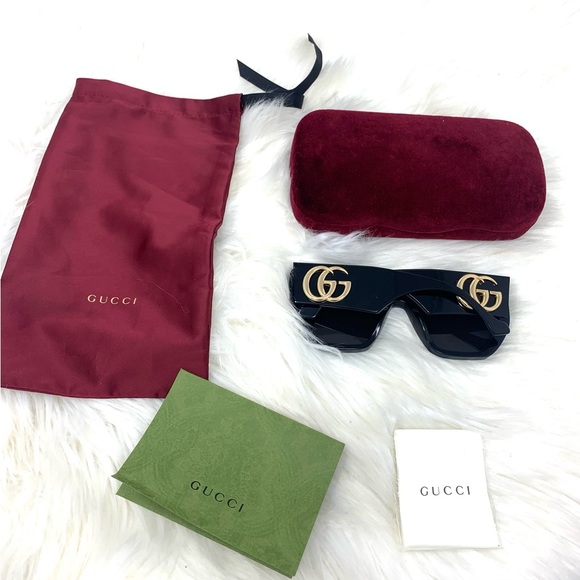 GUCCI Women’s luxury oversized sunglasses large GG Logo GG0956S - Picture 6 of 16